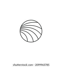 Layered round ball drawing. Vector