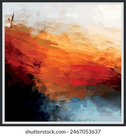 layered shadow blended abstract brush stroke effect image file gradient dark red orange blue mustard ashes color wall mural right background backdrop