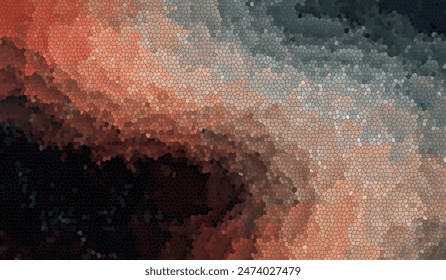 layered shadow blended abstract vector mosaic effect image file gradient dark gray orange pale blue ashes color wall mural background backdrop	