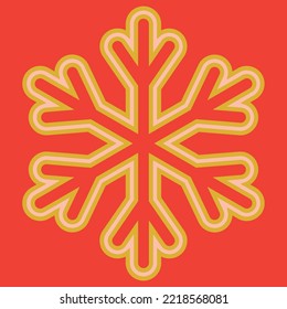 layered snowflake on a red background