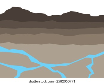 Layered soil and groundwater. Water in cracked rock.