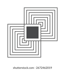 Layered square mid century element