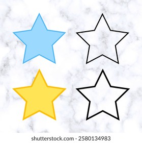 Layered Star shape icons, in thin border, star outline, star cut out Vector illustrations
#B03