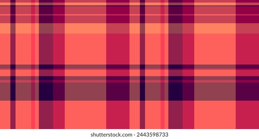 Layered tartan pattern textile, ethnicity seamless fabric texture. Surface check vector plaid background in red and pink color.