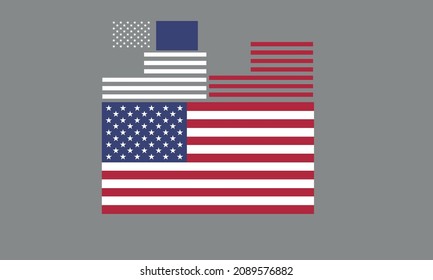 Layered US flag 4th of July Vector American flag Vector and Clip Art 