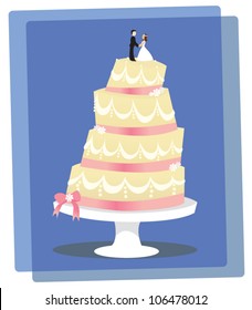 A layered Vanilla Wedding Cake