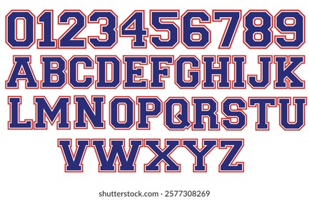 Layered Varsity Font Clip Art