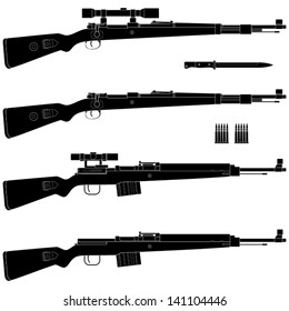 Layered vector illustration of antique Germany Rifle.