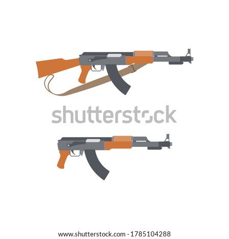 Layered vector illustration of different Assault rifles.