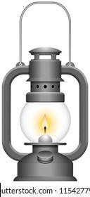 Layered vector illustration of Old Kerosene Lamp.