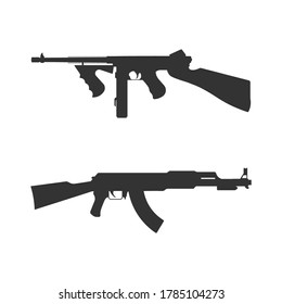 Ilustración vectorial por capas de diversas armas.