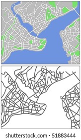 Layered Vector Map Of Istanbul.