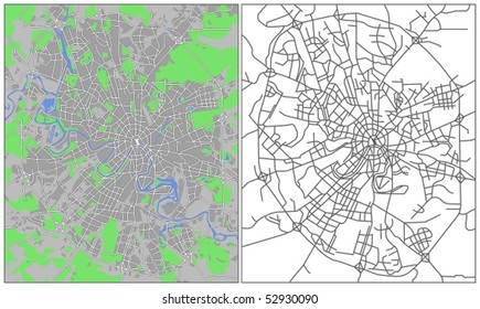 Layered Vector Map Of Moscow.