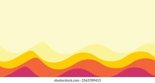 Layered wave design, abstract sea waves background, minimal vector illustratio