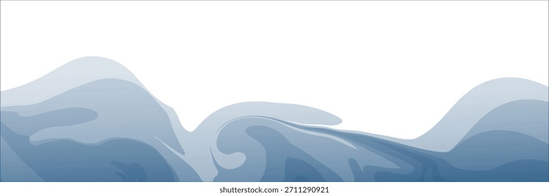 Ondas en capas de océano azul o blanco con varios efectos de gradiente. Ideal para Plantillas de diseño de playa. Fondo de arte de agua de Vector.