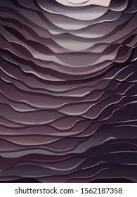 layered wavy abstract background in purple tints 
