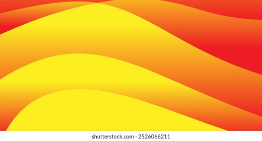 Formas onduladas, em camadas, de amarelo e vermelho.