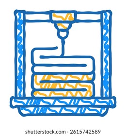 layers of 3d printing doodle icon sketch vector. layers of 3d printing sign. isolated symbol illustration