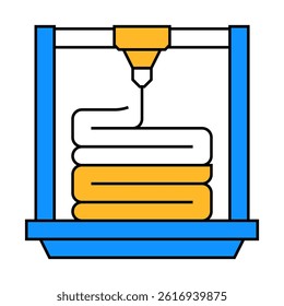 layers of 3d printing line icon vector. layers of 3d printing sign. isolated symbol illustration