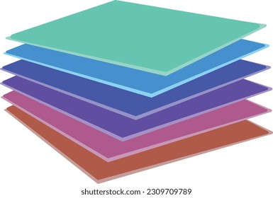 Layers of 6 different colors on top of each other