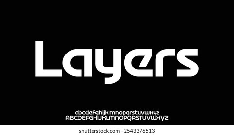 Layers, Abstract modern urban alphabet fonts. Typography sport, technology, fashion, digital, future creative logo font. vector illustration
