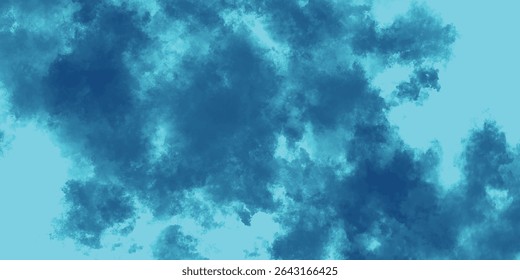 Camadas de neblina azul-verde rolando em ondas em um fundo de céu tranquilo

