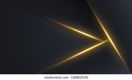 Layers of carbon triangles. Layout blank or card. Vector techno background from sheets of metal. Geometric shapes from cut paper. Shine lines and rays
