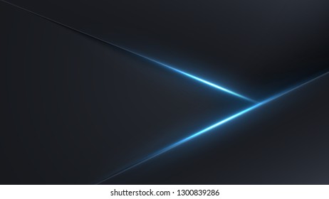 Layers of carbon triangles. Layout blank or card. Vector techno background from sheets of metal. Geometric shapes from cut paper. Shine lines and rays