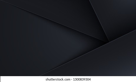 Layers of carbon triangles. Layout blank or card. Vector techno background from sheets of metal. Geometrical Shapes from cut Paper