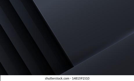 Layers of carbon triangles. Layout blank or card. Vector techno background from sheets of metal. Geometrical Shapes from cut Paper