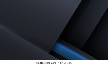 Layers of carbon triangles. Layout blank or card. Vector techno background from sheets of metal. Geometrical Shapes from cut Paper