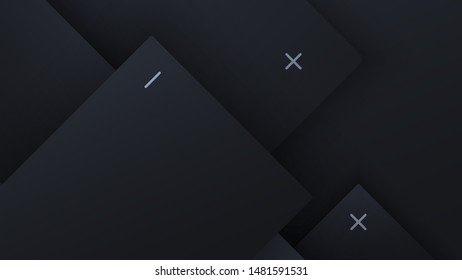 Layers of carbon triangles. Layout blank or card. Vector techno background from sheets of metal. Geometrical Shapes from cut Paper