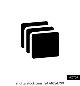 Capas, icono de Vector de colección en diseño de estilo de glifo para Sitio web, App, UI, aislado sobre fondo blanco. ILUSTRACIÓN VECTORIAL EPS 10.