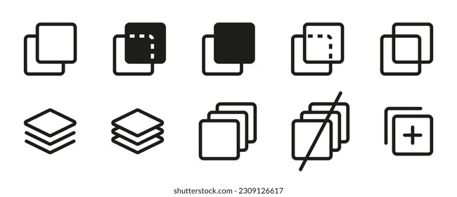 Layers and copy icon. Linear icon. Vector illustration.