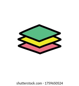 layers doodle icon, vector illustration