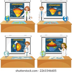 The layers of the earth concept illustration