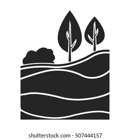 Layers of the earth icon in black style isolated on white background. Mine symbol stock vector illustration.