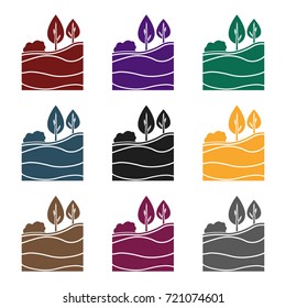 Layers of the earth icon in black style isolated on white background. Mine symbol stock vector illustration.