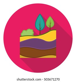 Layers of the earth icon in flat style isolated on white background. Mine symbol stock vector illustration.