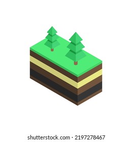 Layers of earth isometric icon.