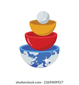 Layers of earth vector colorful stickers Icon Design illustration. EPS 10 File 