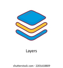 Layers Filled outline Icon Design illustration. Media Control Symbol on White background EPS 10 File
