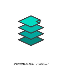 Layers filled outline icon, line vector sign, linear colorful pictogram isolated on white. Symbol, logo illustration. Pixel perfect vector graphics