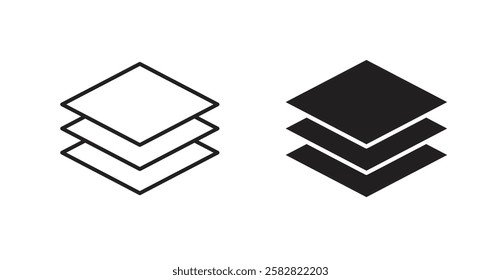 Layers filled and outlined icons vectors on white background