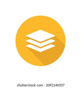 Layers flat vector button icon
