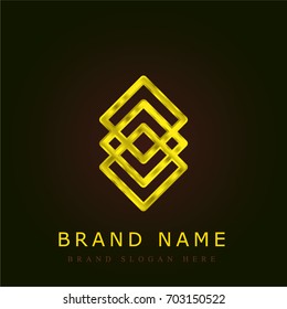 Layers golden metallic logo