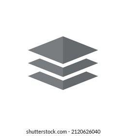 Layers grey flat vector icon