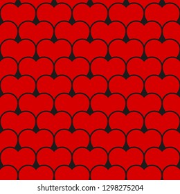 Layers of hearts seamless pattern, valentines day background of hearts. Vector illustration