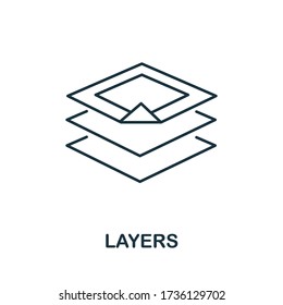 Layers icon from 3d printing collection. Simple line Layers icon for templates, web design and infographics