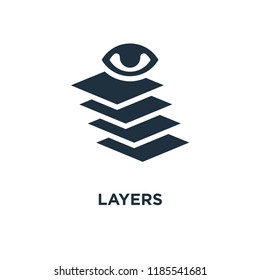 Layers icon. Black filled vector illustration. Layers symbol on white background. Can be used in web and mobile.